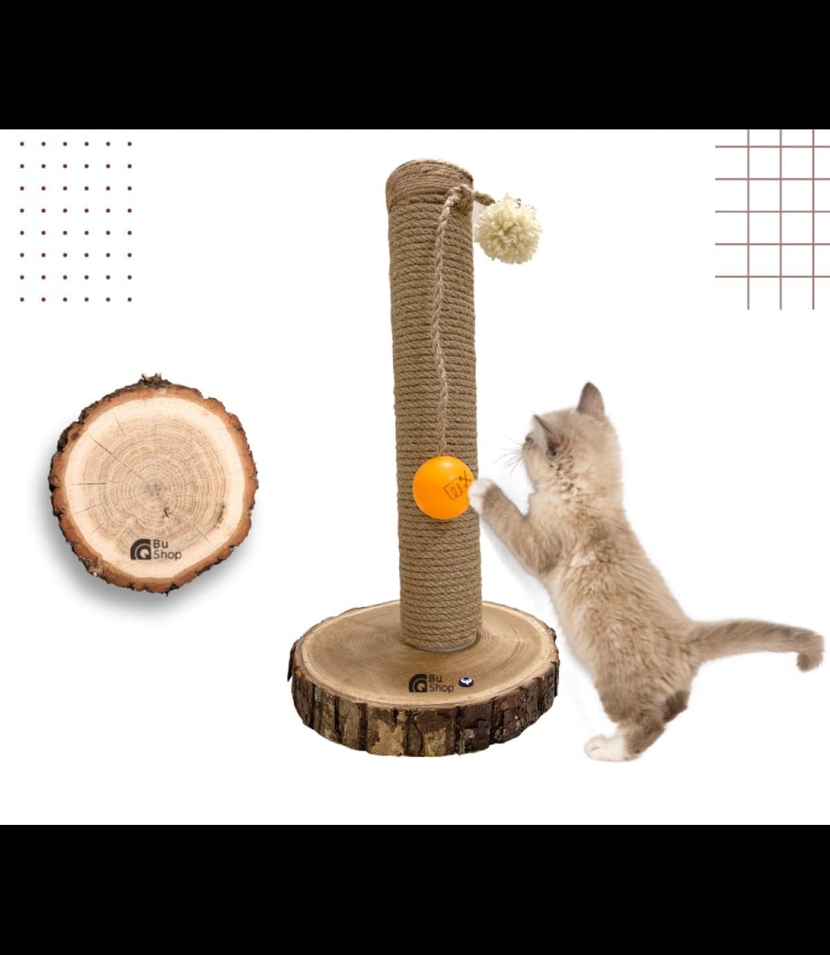 Sisal Halatlı Kedi Tırmalama Direği 60 cm